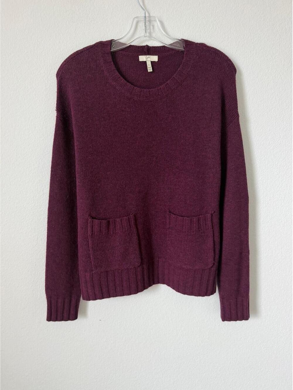 Joie Long Sleeve Crew Neck Wool/Cashmere Burgundy Sweater Men's Size S